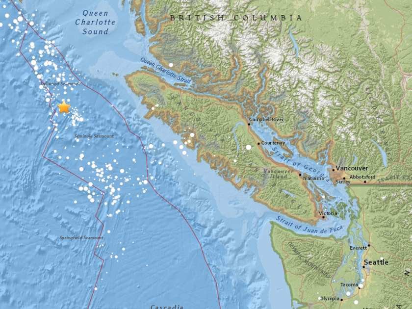 5.1 magnitude Earthquake strikes west of Port Hardy