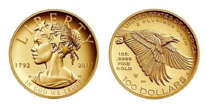 Black Lady Liberty to feature on US$100 commemorative gold coin