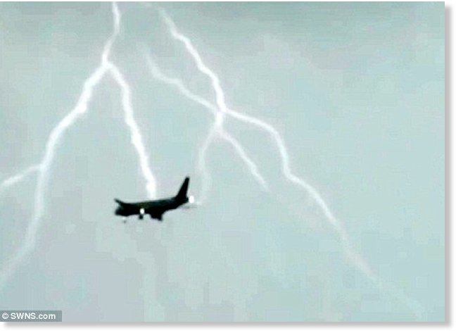 Passenger plane struck in mid-air by lightning bolt over Moscow in the middle of winter