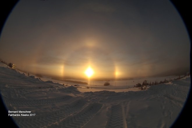 Double sun halo captured in Fairbanks, Alaska