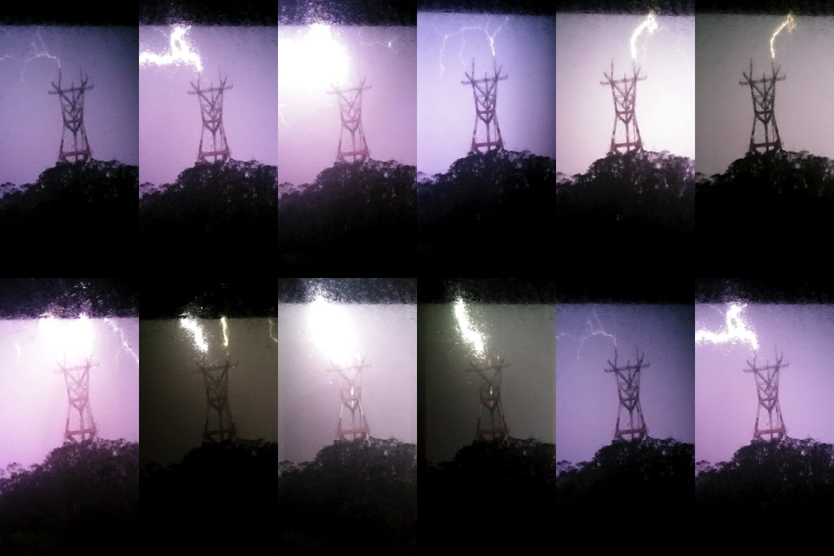lightning struck Sutro Towers