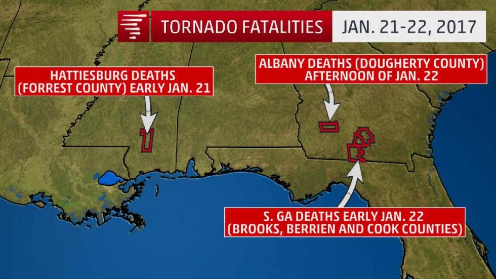 US tornado fatalities Jan 2017