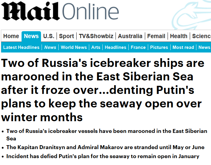 Two Russian Icebreakers Marooned