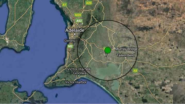 Murray Bridge quake map
