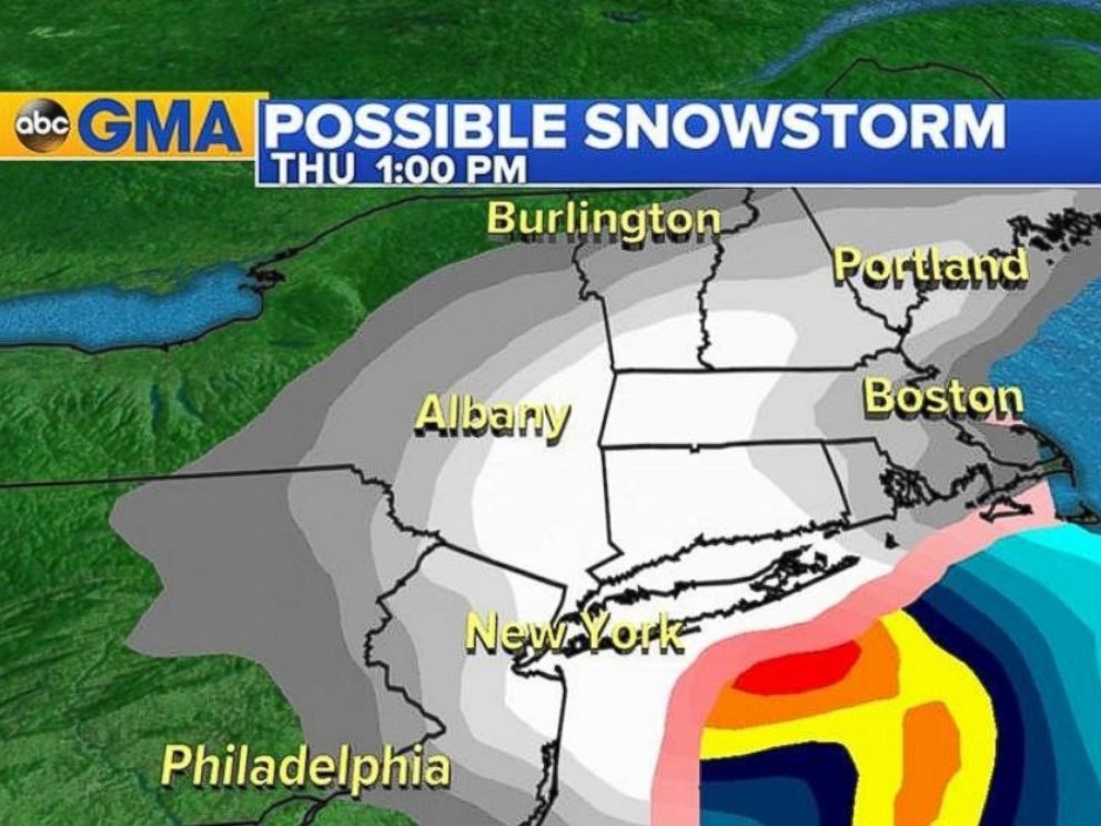 Major northeast cities could see heavy snowfall on Feb. 9, 2017.