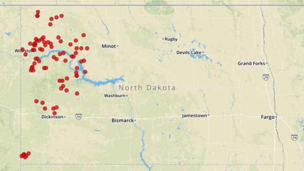North Dakota spill sites