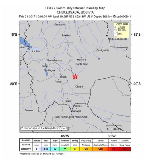 Click to enlarge Bolivia Quake