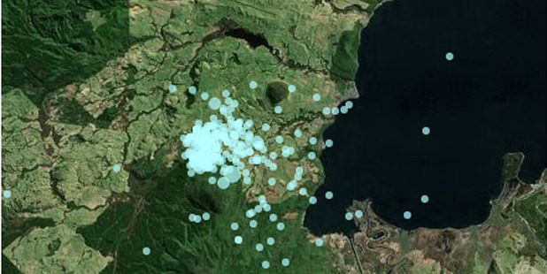 A swarm of nearly 300 quakes have been recorded in the Taupo and Rotorua areas. 