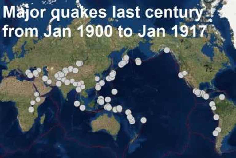 major quakes 1900 - 1917