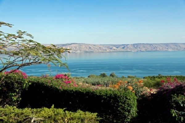 The northwestern shore of the Sea of Galilee, pictured in September 2016 