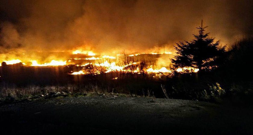 The fire rips through the rural Gaeltacht areas of Galway last weekend. 