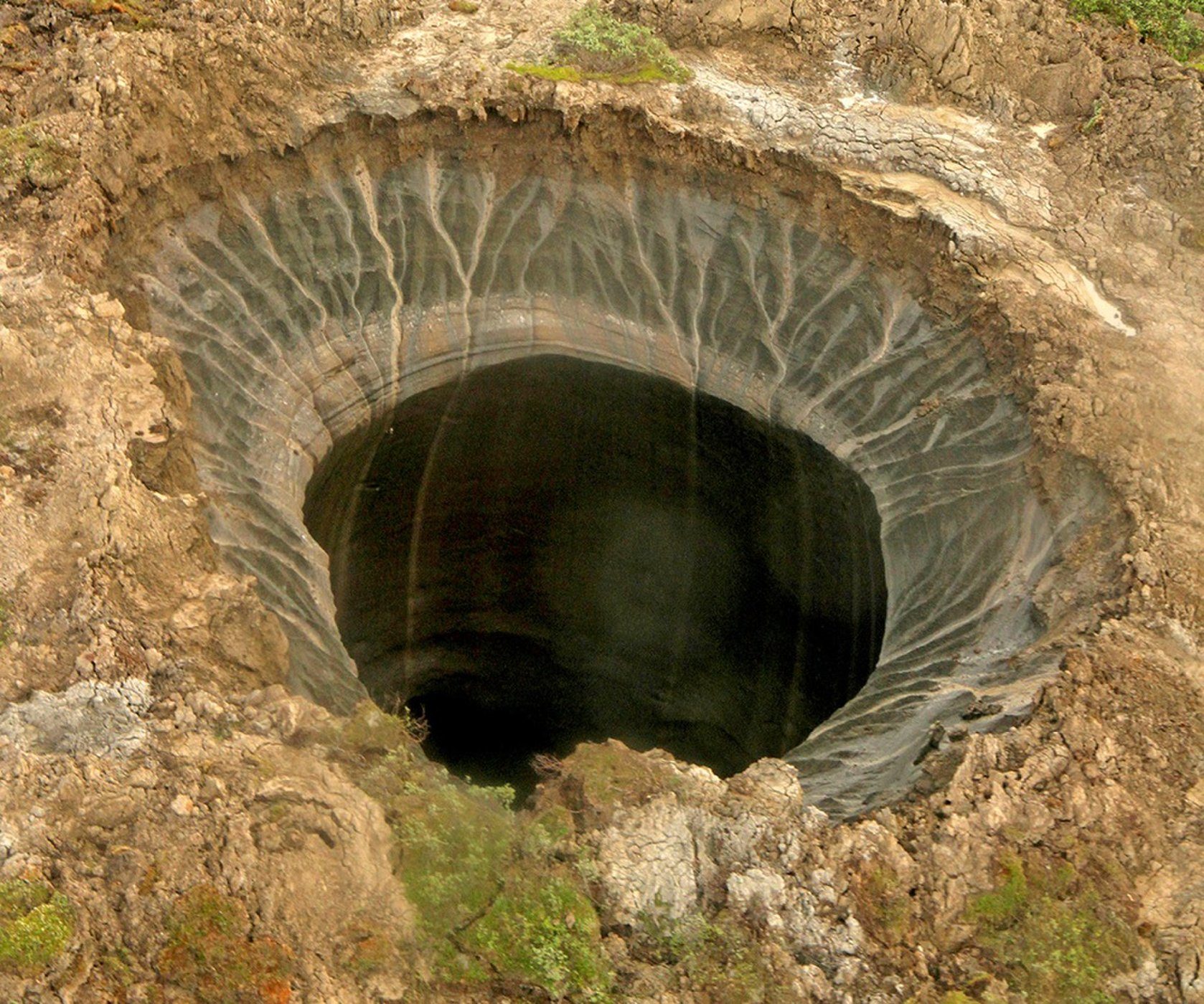 crater on the Yamal Peninsula in Siberia