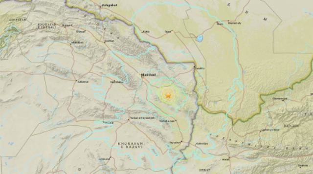 Mashhad earthquake map