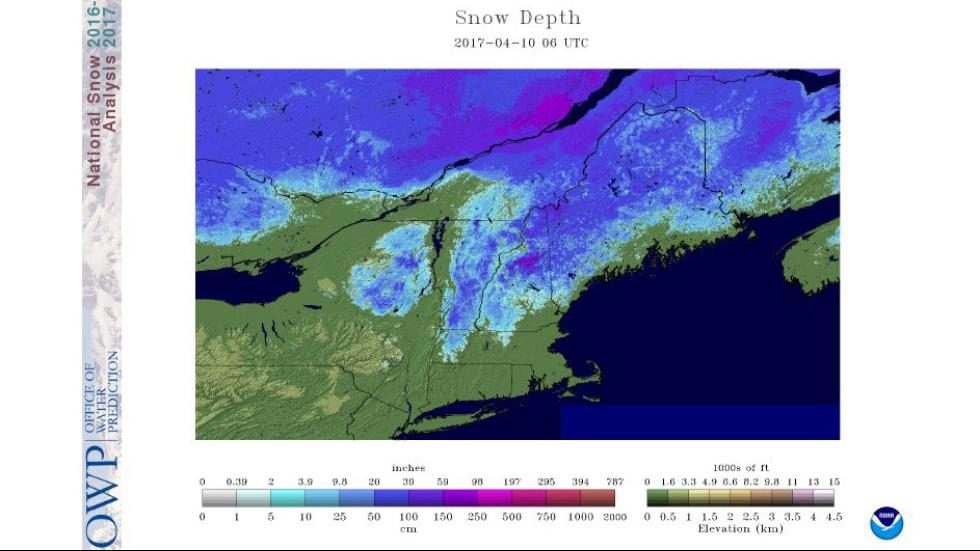 Maine snow depth record