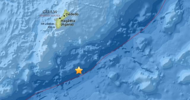 Guam quake map