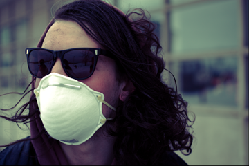 woman with dust mask