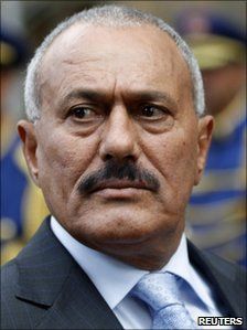 Veteran dictator Ali Abdullah Saleh, 64, has been the focus of recent protests - _51061261_51000192