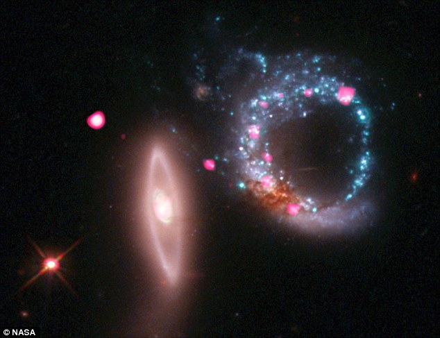 black hole intersecting galaxies