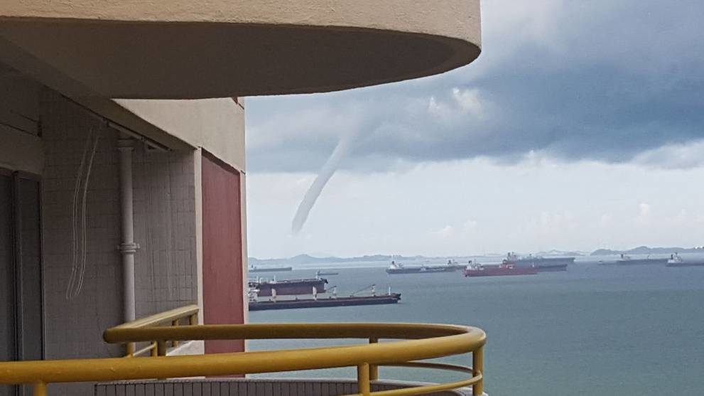 Waterspout off Singapore coast