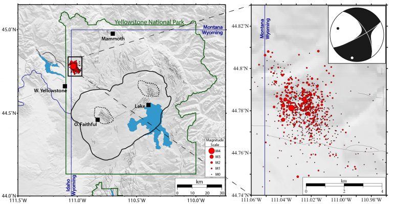 Yellowstone earthquake map June 2017