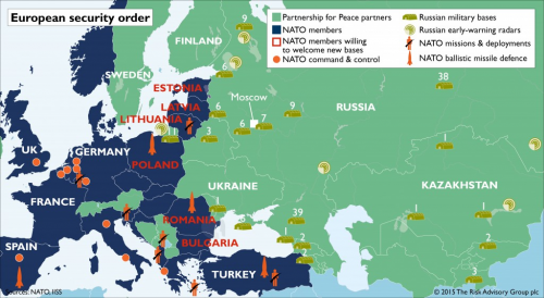 NATO build up encroaching Russian defenses map