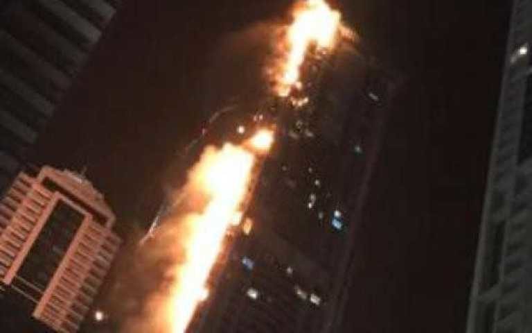 Click to enlarge Fire rips through the Torch Tower in Dubai