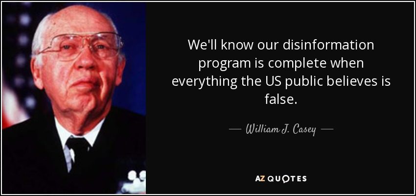 cia william casey disinformation program quote