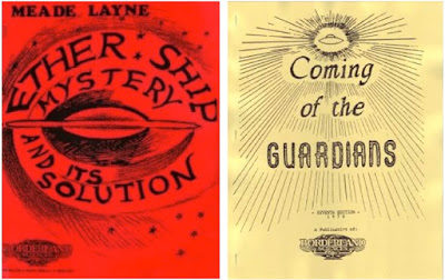 Meade Layne's two UFO volumes, The Ether Ship Mystery and Its Solution 1950), and Coming of the Guardians (1954)