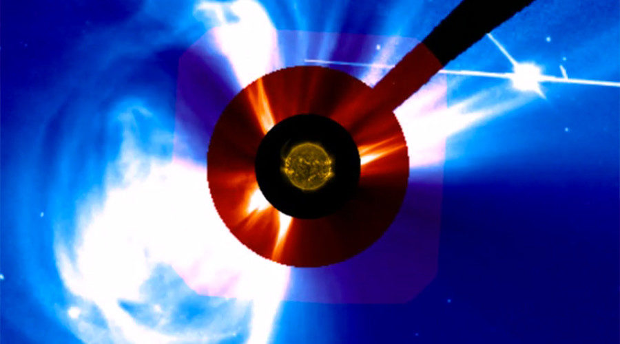 powerful solar eruption captured by SOHO