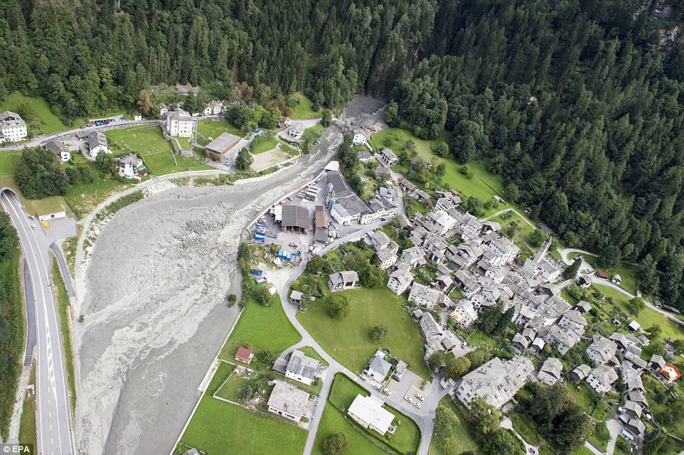 Missing: Eight people are unaccounted for following yesterday's mudslide in Switzerland