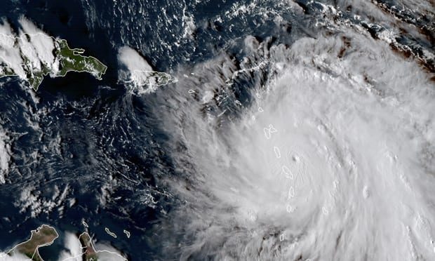 Click to enlarge Hurricane Maria as it nears Dominica