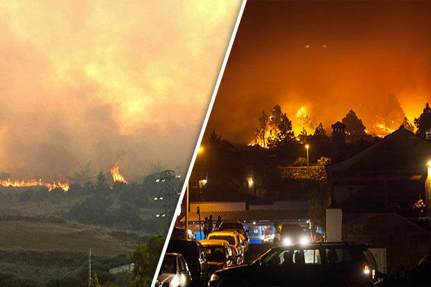 A raging forest fire has broken out in Gran Canaria