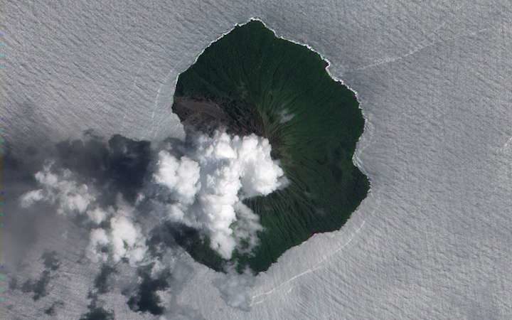 A satellite image of Tinakula, Solomon Islands, taken in 2012