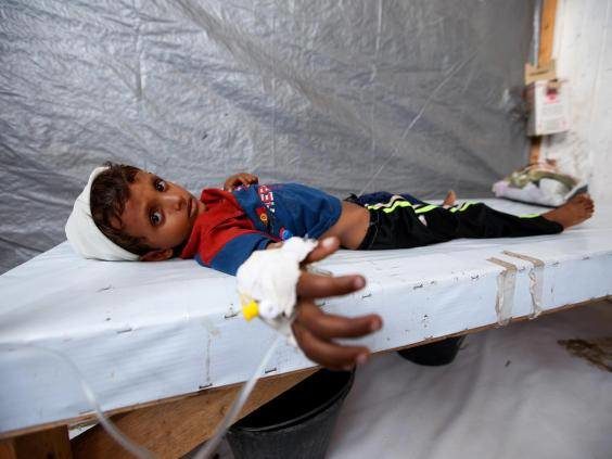 Saudi war on Yemen Cholera child victim