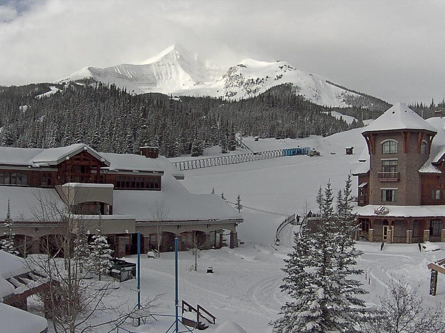 Lone Mountain looking large and in charge at Big Sky Resort. Seven more inches fell overnight