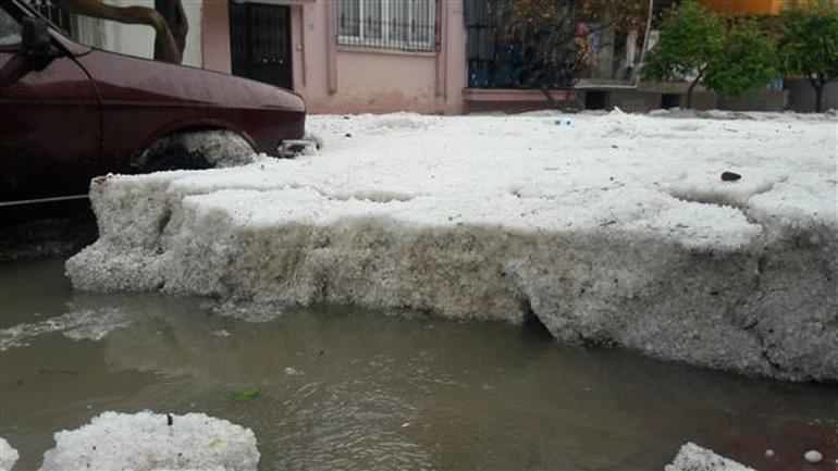 Hail in Mersin, Turkey