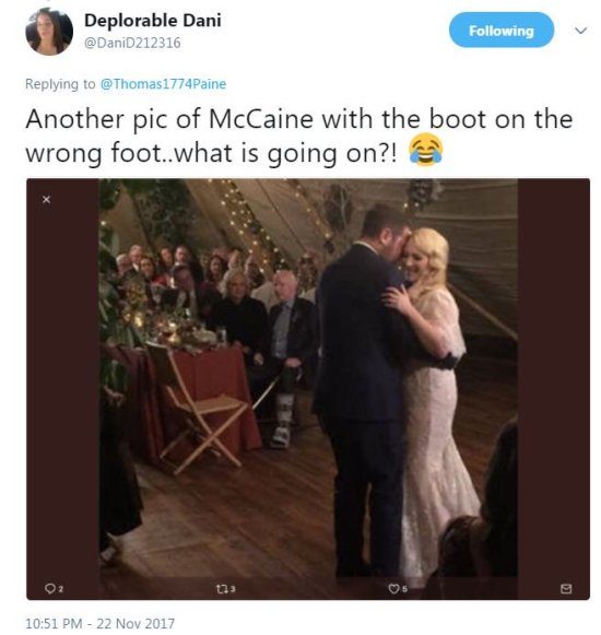 John McCain fake wrong medical boot leg