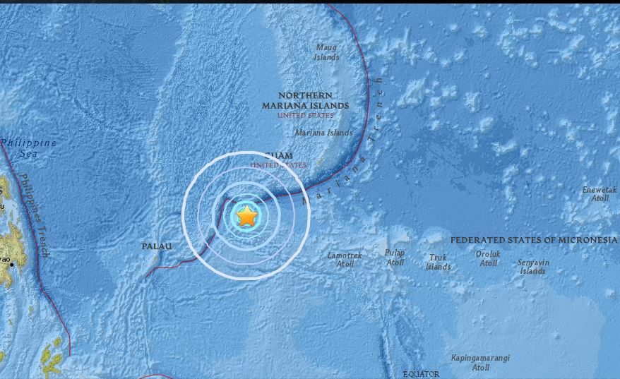 Micronesia earthquake map