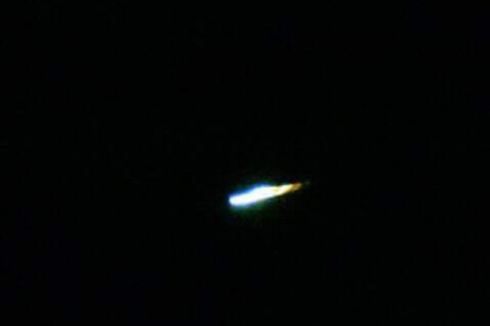 A photo of the meteor taken by E.Ground which was tweeted to the Peterborough Telegraph