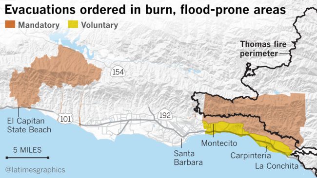 evacuation zones Santa Barbara County