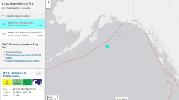Alaska earthquake