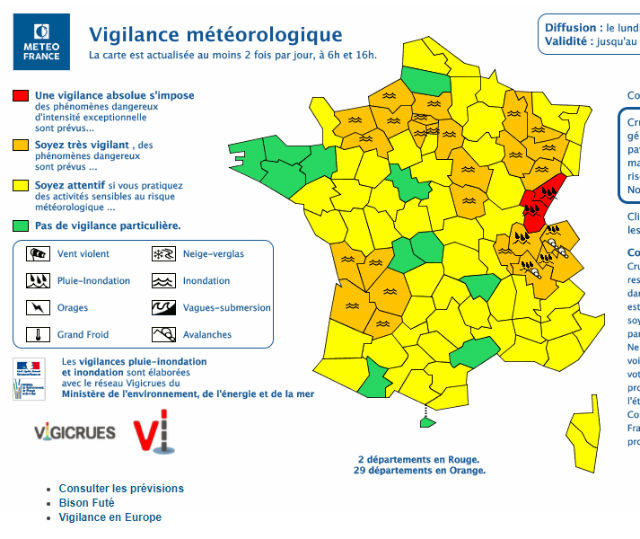 France flood warnings