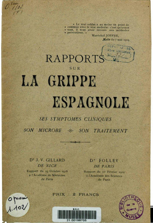 Click to enlarge 1918 Spanish Flu report