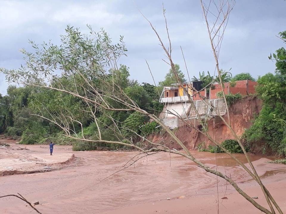 Flood damaged roads in Yacuiba, Bolivia, January 2018