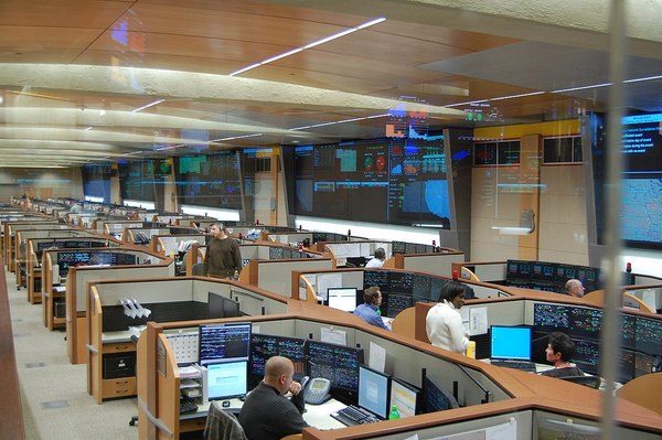 The Union Pacific Railroad’s Harriman Dispatching Center manages every train on its rail network