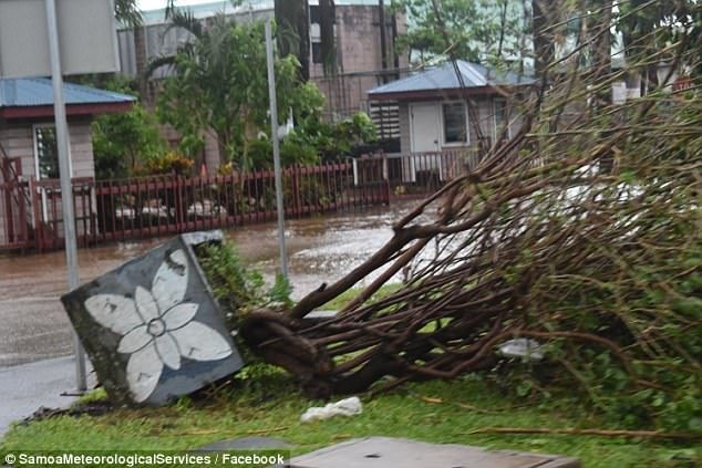 Power has been cut, main roads flooded and more than 200 people have been evacuated from their homes in Samoa