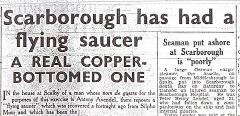 newspaper article on Silpho UFO