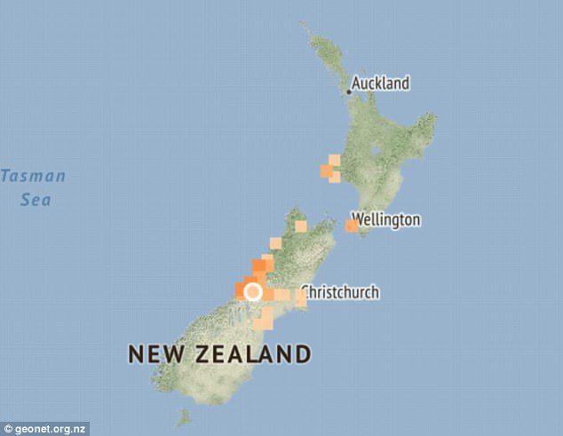A swarm of earthquakes (map pictured) along a New Zealand fault-line has prompted fears of a 'megathrust' quake