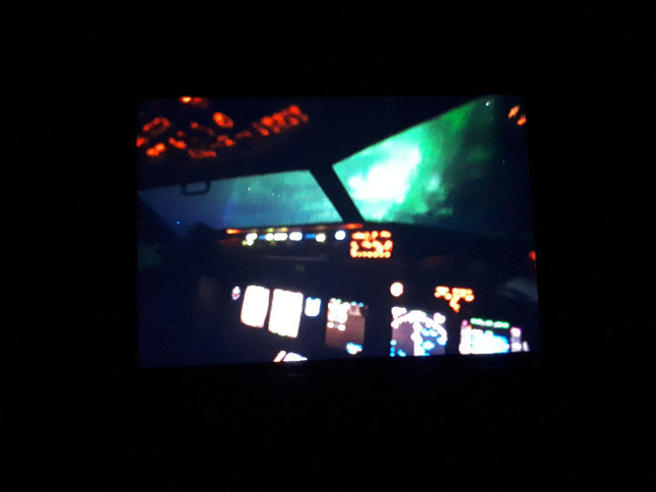 Electric blue auroras cockpit