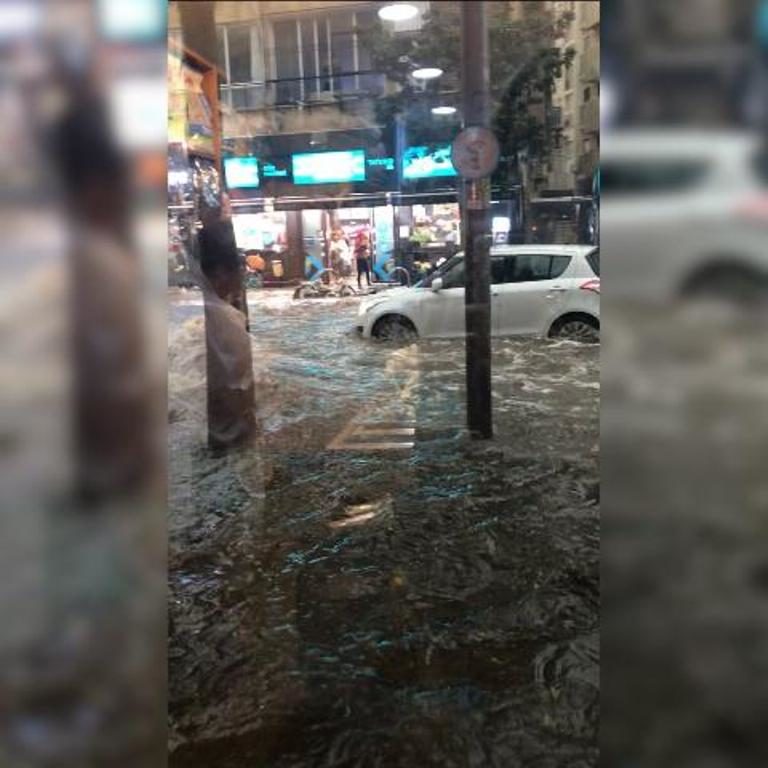 Flash flooding in the Israeli city of Tel Aviv